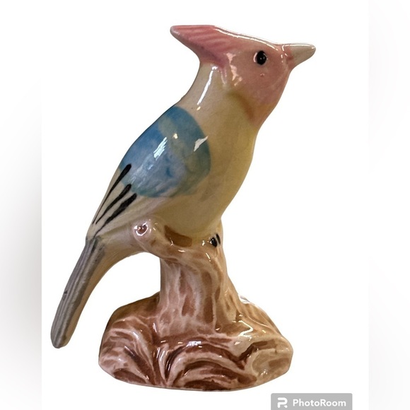 Vintage Ceramic Bird Yellow Cardinal on Branch Glazed Japan - Picture 2 of 5